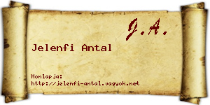 Jelenfi Antal névjegykártya